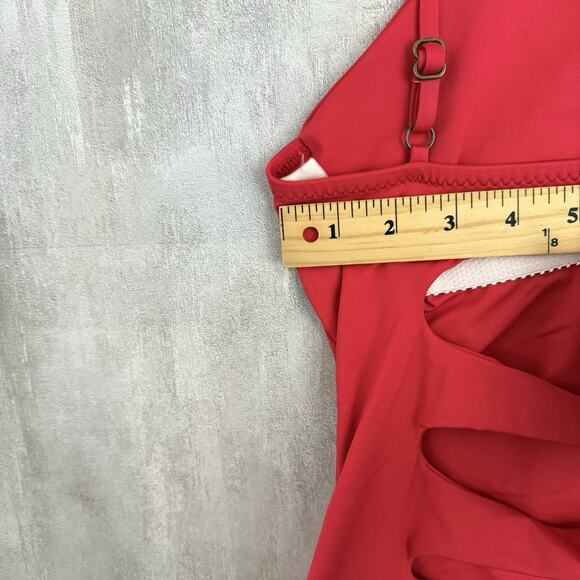 Becca by Rebecca Virtue One Piece Swimsuit Sz S Red Cutout Back Non Padded Beach - Picture 13 of 16